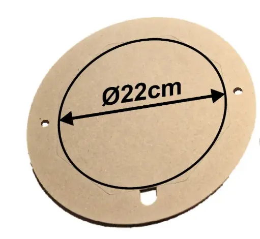 Basisscheibe für Bat-System MDF 220mm 2-Loch 254mm
